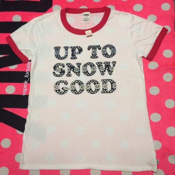 PINK Victoria's Secret Tops - VS PINK Holiday Ringer Tee